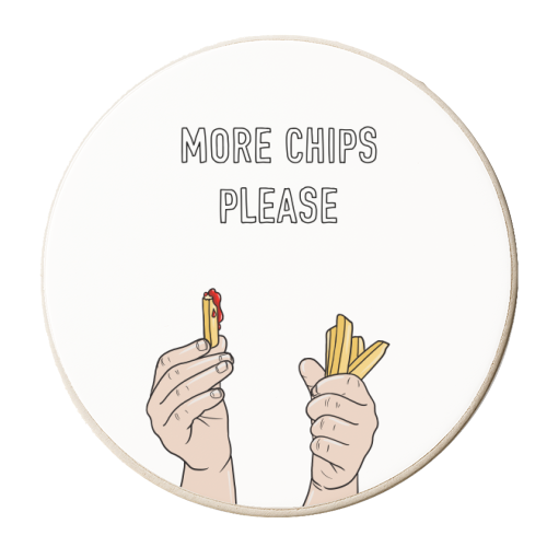 More Chips Please - personalised beer coaster by Adam Regester