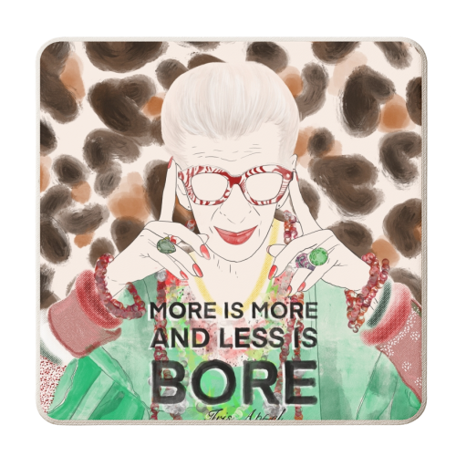 More is more less is bore - personalised beer coaster by Yaz Raja