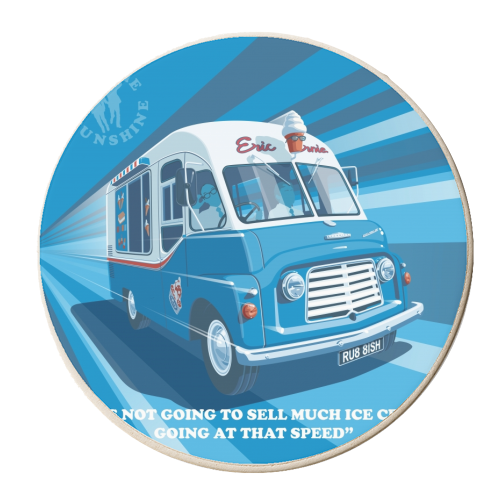 Morecambe and Wise Ice Cream Van - personalised beer coaster by Stephen Millership