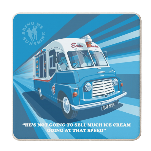 Morecambe and Wise Ice Cream Van - personalised beer coaster by Stephen Millership
