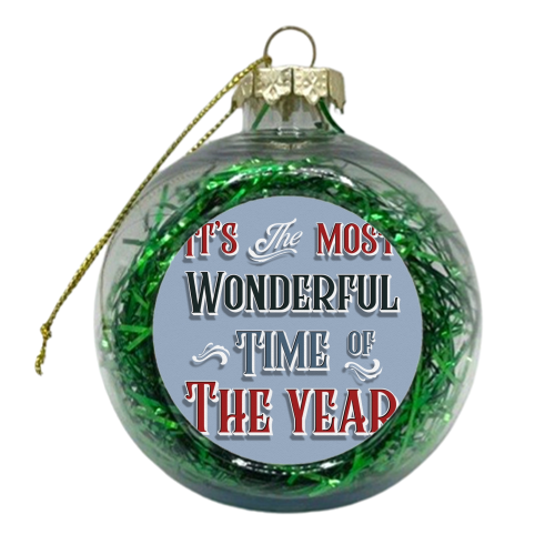 Most wonderful time Christmas print - xmas bauble by The Girl Next Draw