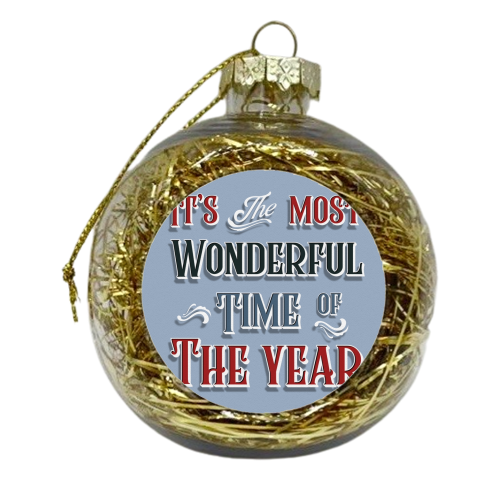 Most wonderful time Christmas print - xmas bauble by The Girl Next Draw