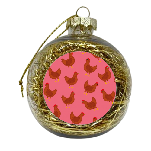 Mother Clucker Print - xmas bauble by Laura Lonsdale