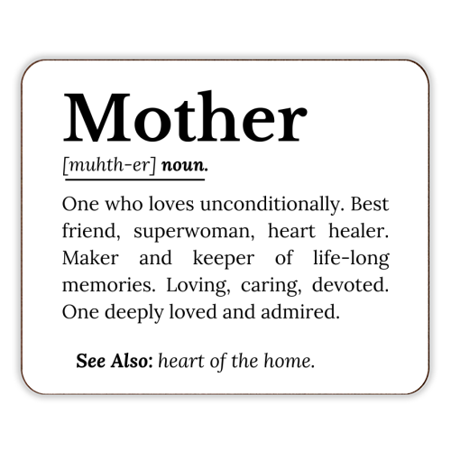 Mother Definition – The Real Superwoman of Life - designer placemat by timsal shol
