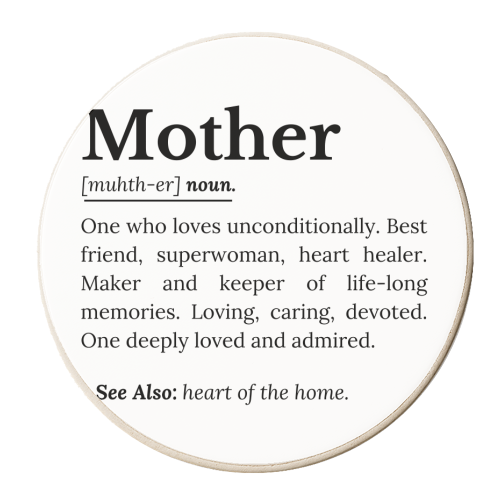 Mother Definition – The Real Superwoman of Life - personalised beer coaster by timsal shol