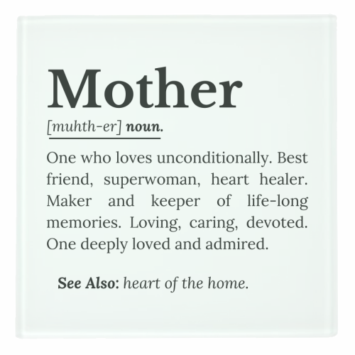 Mother Definition – The Real Superwoman of Life - personalised beer coaster by timsal shol