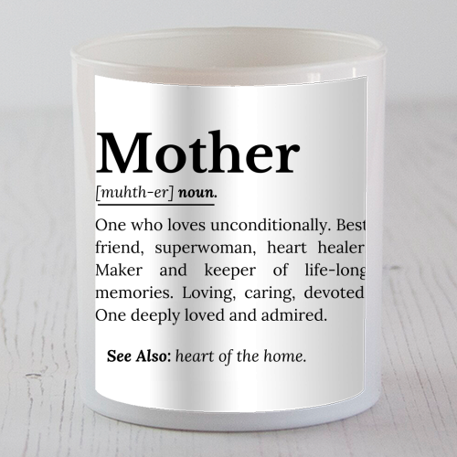 Mother Definition – The Real Superwoman of Life - scented candle by timsal shol
