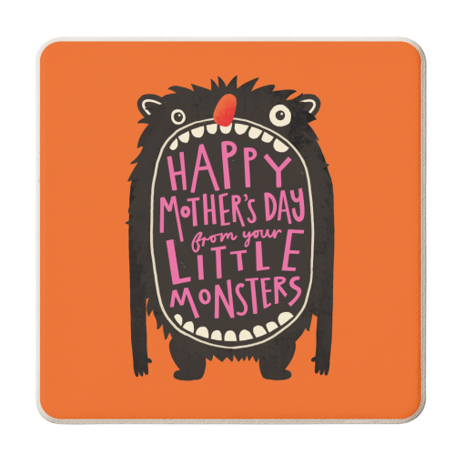 Mother's Day Monster from the Kids - personalised beer coaster by AbiGoLucky