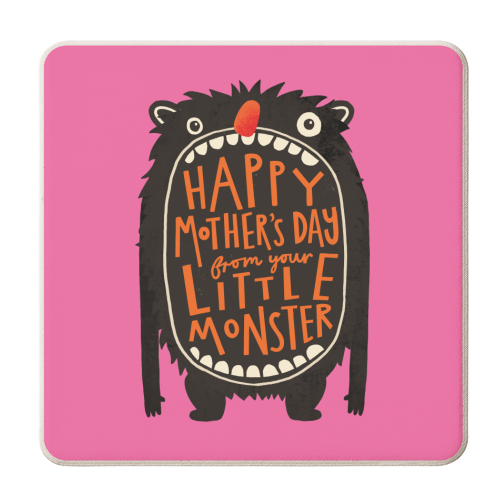 Mother's Day Monster - personalised beer coaster by AbiGoLucky