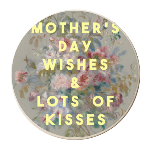 Mother's Day Wishes & Lots Of Kisses - personalised beer coaster by The 13 Prints