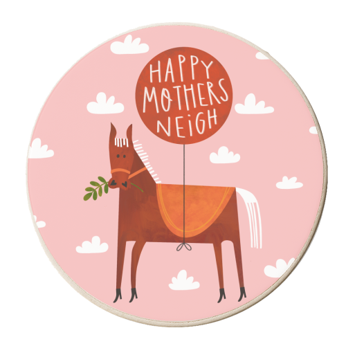 Mother's Neigh Horse - personalised beer coaster by AbiGoLucky