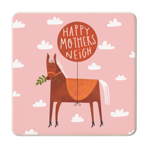 Mother's Neigh Horse - personalised beer coaster by AbiGoLucky