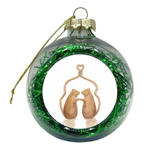 Mouse Love - xmas bauble by Isobel Woodcock