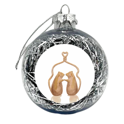 Mouse Love - xmas bauble by Isobel Woodcock