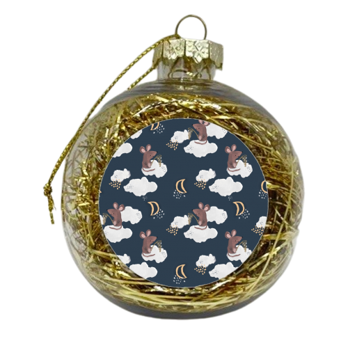 Mouse on a cloud repeat pattern - xmas bauble by lauradidthis