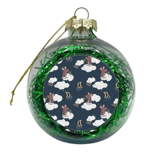 Mouse on a cloud repeat pattern - xmas bauble by lauradidthis