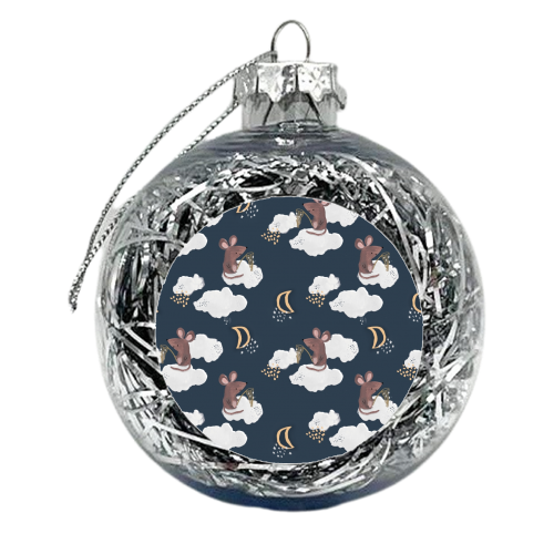 Mouse on a cloud repeat pattern - xmas bauble by lauradidthis