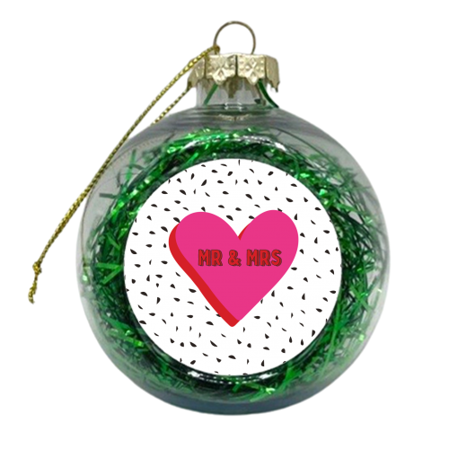 Mr And Mrs - xmas bauble by Laura Lonsdale