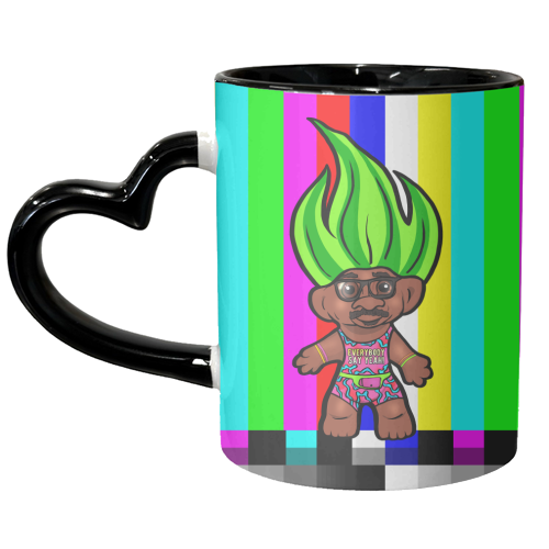 Mr Motivator 90s Troll - unique mug by Niomi Fogden