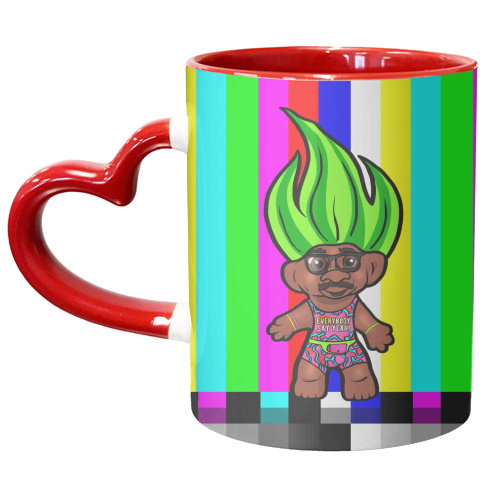 Mr Motivator 90s Troll - unique mug by Niomi Fogden