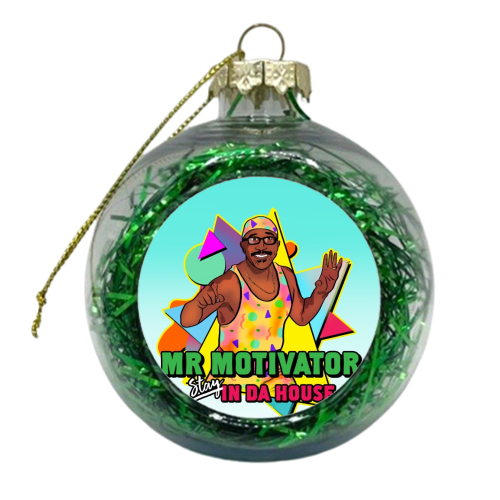 Mr Motivator Stay In Da House - xmas bauble by Niomi Fogden