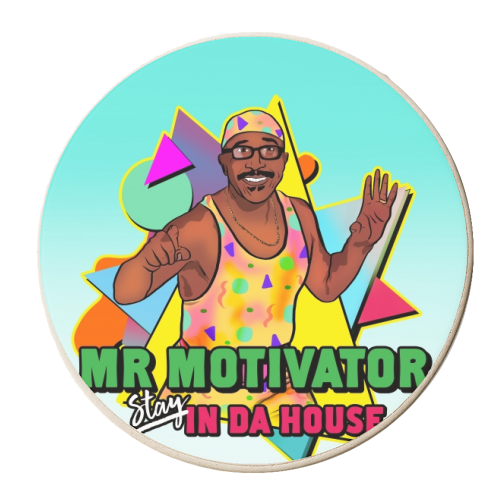 Mr Motivator Stay In Da House - personalised beer coaster by Niomi Fogden