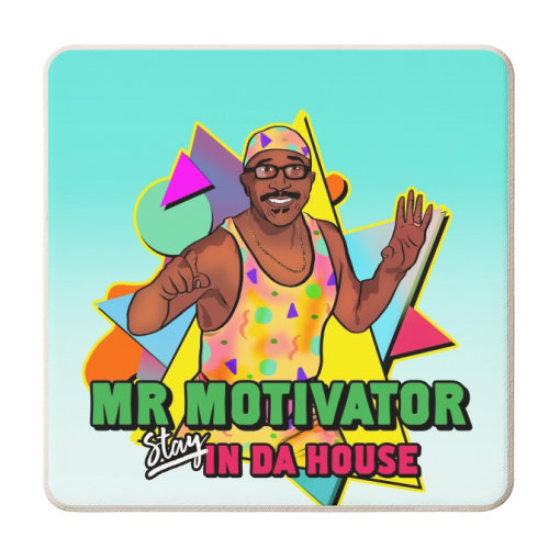 Mr Motivator Stay In Da House - personalised beer coaster by Niomi Fogden