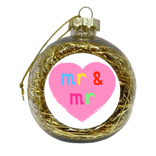 Mr & Mr ( coloured version ) - xmas bauble by Adam Regester