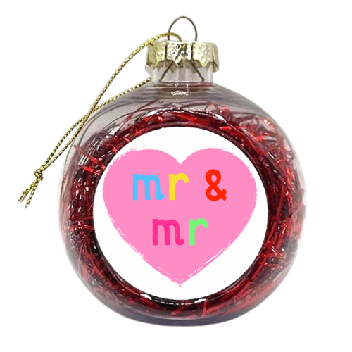 Mr & Mr ( coloured version ) - xmas bauble by Adam Regester