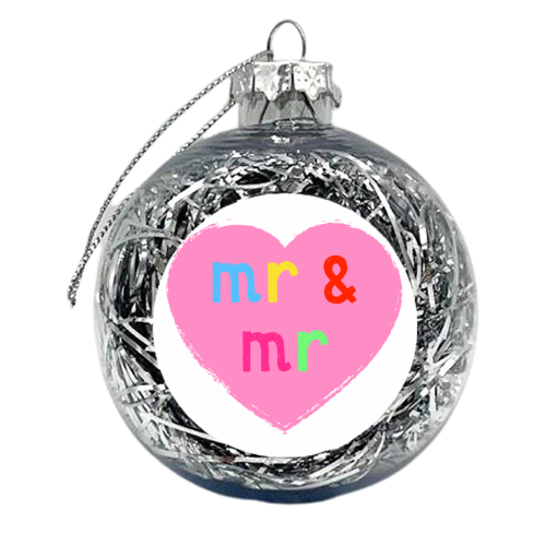 Mr & Mr ( coloured version ) - xmas bauble by Adam Regester