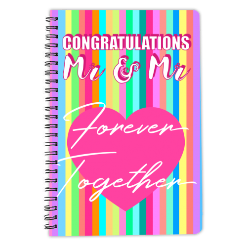 Mr & Mr Wedding Day Greeting - personalised A4, A5, A6 notebook by Adam Regester