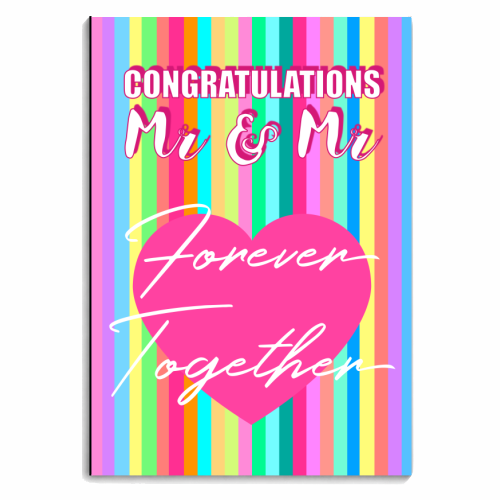 Mr & Mr Wedding Day Greeting - personalised A4, A5, A6 notebook by Adam Regester