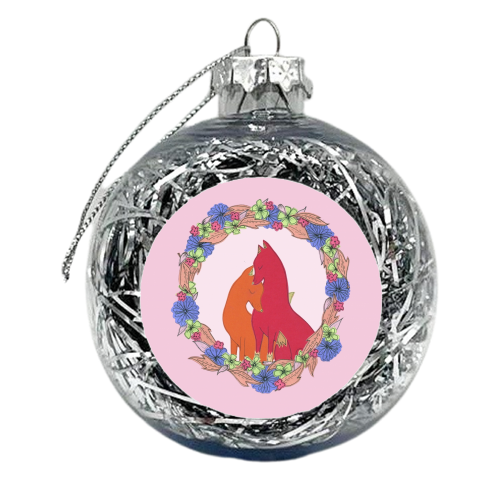 Mr & Mrs Fox - xmas bauble by Yazmin Brooks