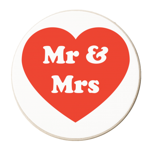 Mr & Mrs - personalised beer coaster by Adam Regester