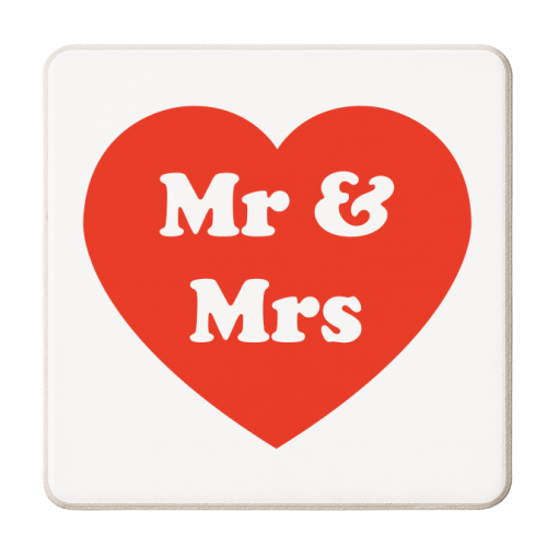 Mr & Mrs - personalised beer coaster by Adam Regester