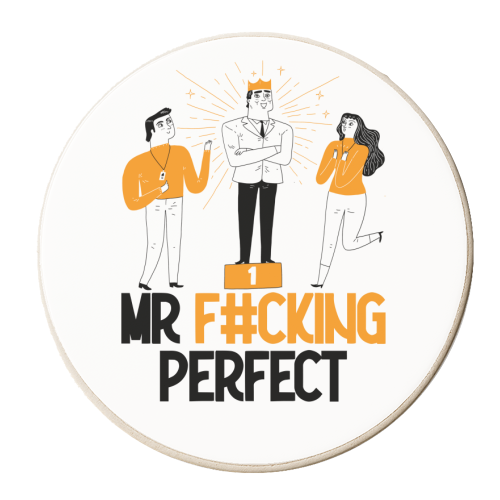 Mr perfect - mr fucking perfect - f#cking perfect - guy / man / boy - personalised beer coaster by UKVanlife