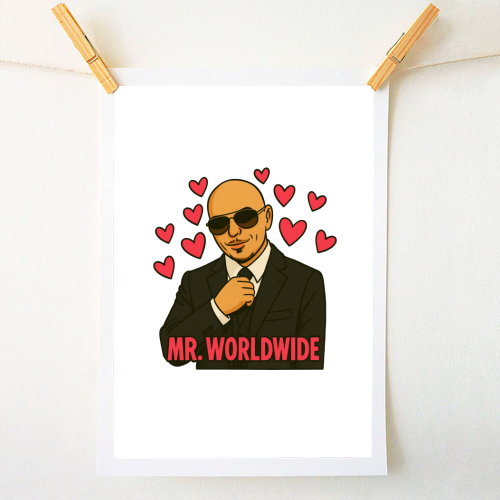 Mr. Worldwide - A1 - A4 art print by Ms Doodle