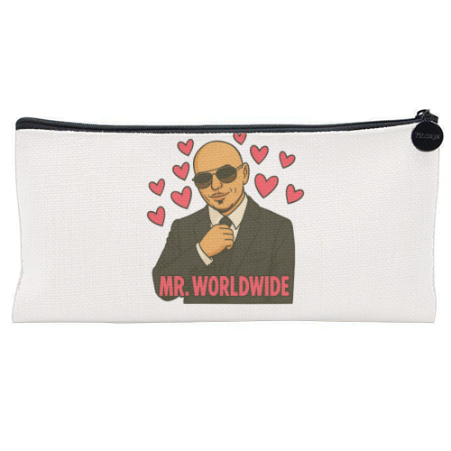 Mr. Worldwide - flat pencil case by Ms Doodle