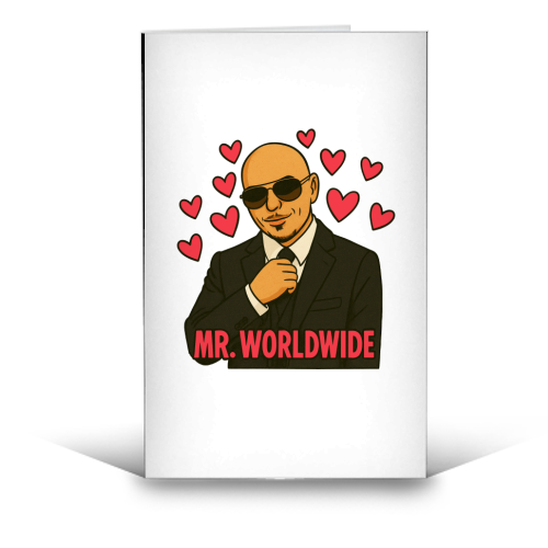 Mr. Worldwide - funny greeting card by Ms Doodle