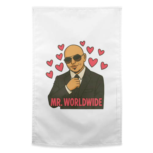 Mr. Worldwide - funny tea towel by Ms Doodle