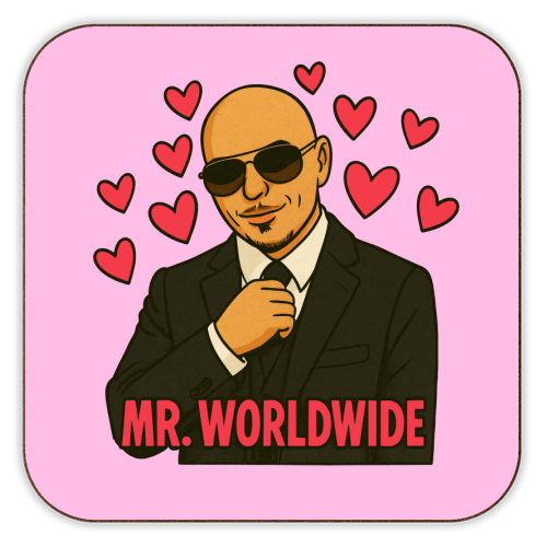 Mr. Worldwide - personalised beer coaster by Ms Doodle