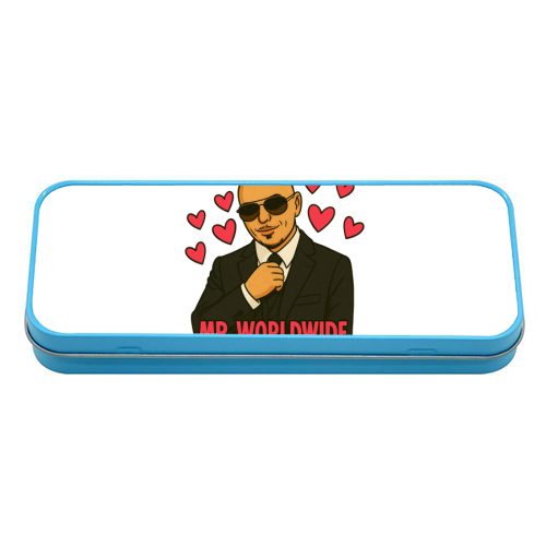 Mr. Worldwide - tin pencil case by Ms Doodle