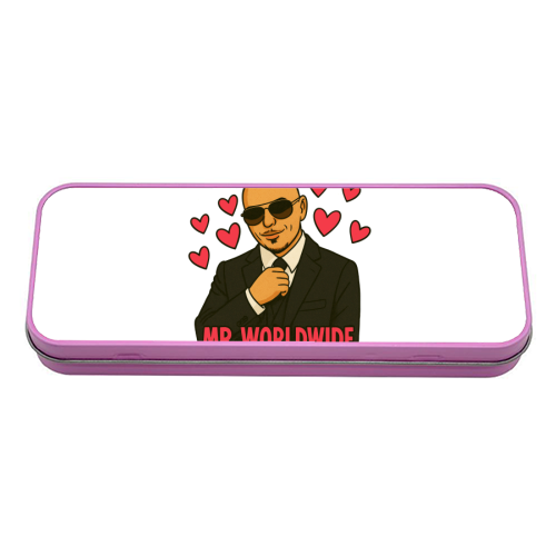 Mr. Worldwide - tin pencil case by Ms Doodle