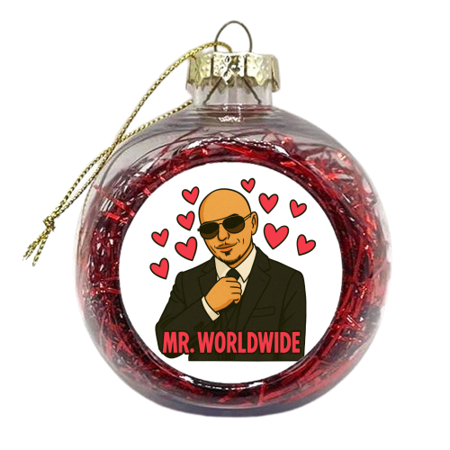 Mr. Worldwide - xmas bauble by Ms Doodle