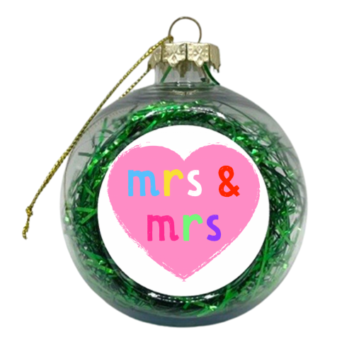 Mrs & Mrs ( coloured version ) - xmas bauble by Adam Regester