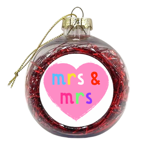 Mrs & Mrs ( coloured version ) - xmas bauble by Adam Regester