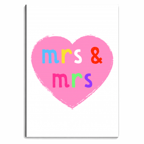 Mrs & Mrs ( coloured version ) - personalised A4, A5, A6 notebook by Adam Regester