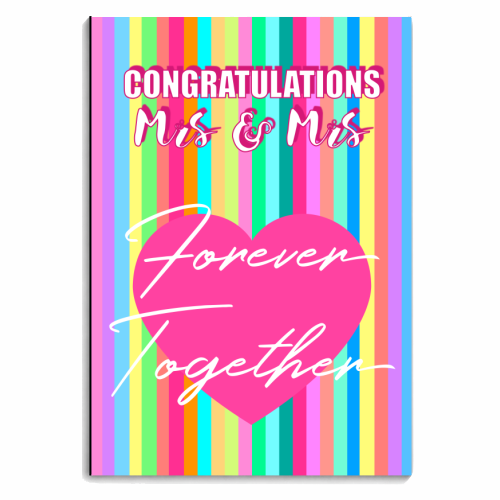 Mrs & Mrs Same Sex Wedding Day Congratulations - personalised A4, A5, A6 notebook by Adam Regester