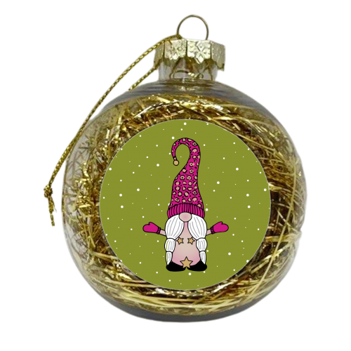 Mrs Naked Gnome - xmas bauble by Gellie Design