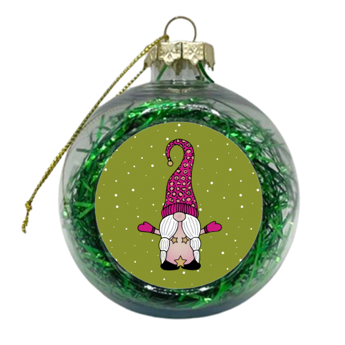 Mrs Naked Gnome - xmas bauble by Gellie Design